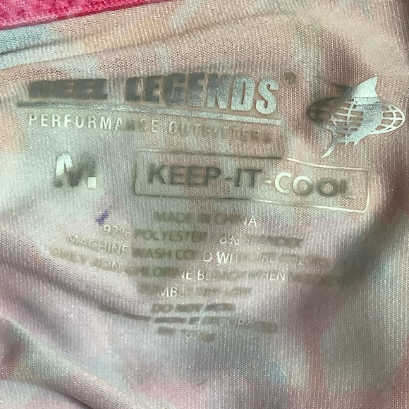 Reel Legends Open Back Tropical Floral Print Short Sleeve Stretchy Dress Size M‎ - Picture 11 of 13